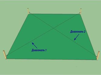 Как выставить диагональ крыши?