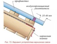 Карнизный свес кровли из профнастила