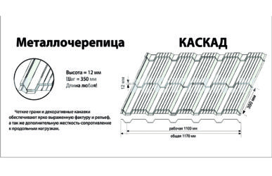 Шаг обрешетки под металлочерепицу Каскад