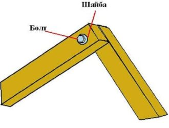 Соединение стропил в коньке внахлест
